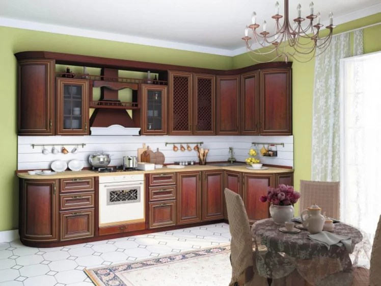 Шкаф кухонный 800 высокий со стеклом Кантри ЛД 235.345.000 Ноче Таволато_3