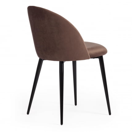 Стул MONRO (mod. 710) ткань/металл, 56х51х80 см, высота до сиденья 47 см, коричневый barkhat 12/черный_2