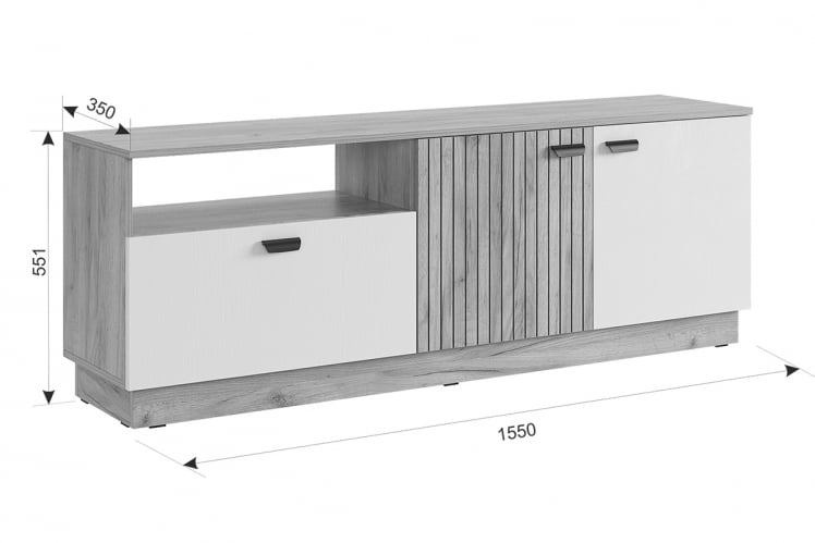 Гостиная Моди К2 MGM-K2МОДИ дуб крафт золотой/белое дерево_7