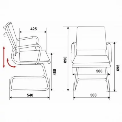 Кресло для посетителя Бюрократ CХ-993-ЛОВ-В/БЛАCК / CH-993-LOW-V/BLACK_3