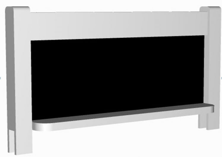 Съемный борт с грифельной доской RooRoom VK-55с Серый_0