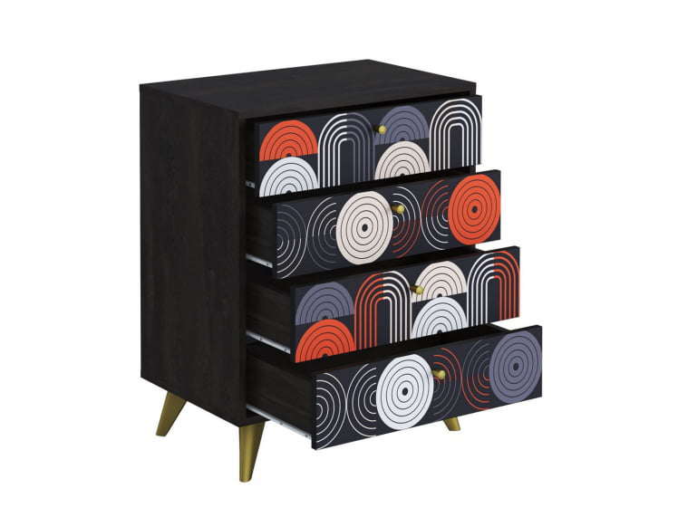 Комод Фьюжн КМ-001 АРТ  Угольный камень/VINIL_1