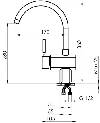 Кухонный смеситель STANDART ST-31 Брют_1