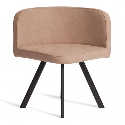 Комплект (стол, 4 стула) QUADRON (mod. PT14) Стол: МДФ/металл, стул: металл/шенилл, 100х100х73 см, 69х56х71 см, Beige (Бежевый) LY1701-4/черный_5