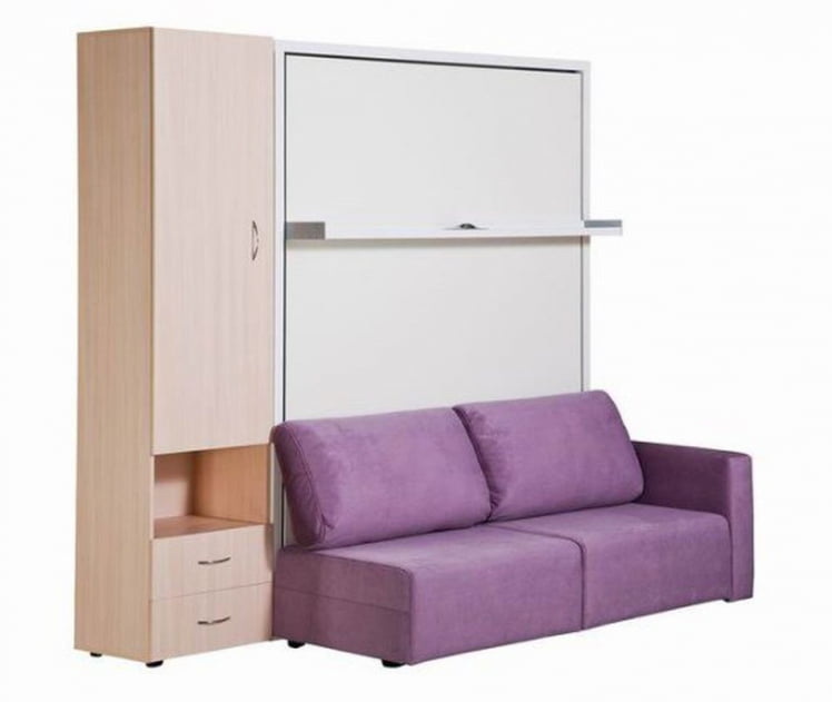 Шкаф-диван-кровать Смарт 1 3-в-1 левый 1600 Венге_0