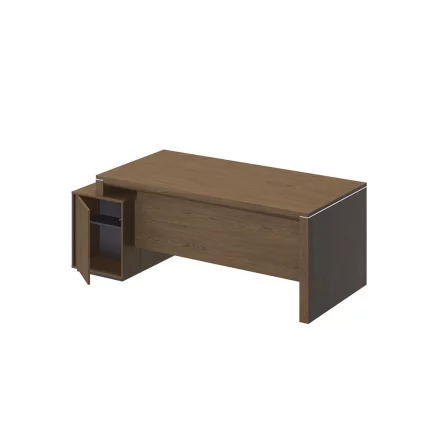 Стол руководителя правый на опорной тумбе малой VELAR ВЛ 147 ДТ Дуб табачный_1