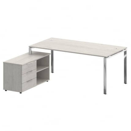 Стол рабочий руководителя с опорной тумбой левый METAL SYSTEM DIRECT БГ.СРТ-5.9 Л Дуб Наварра_0