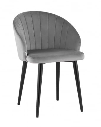 Стул с подлокотниками Брюссель велюр Серый_0