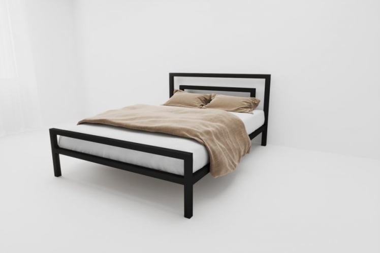 Металлическая кровать "Куба" Цвет фасада: Чёрный; Цвет корпуса: Чёрный; Материал фасада: Металл; Размер: 1800х2000 мм; Спальное место: 1800х2000 мм _0