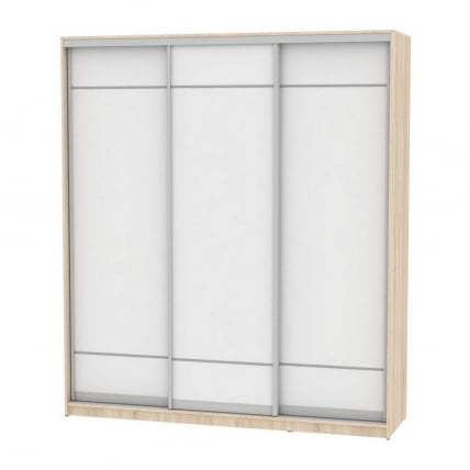 Шкаф-купе B-220х200х60-3(ДСС-Белый-D7D7D7)_0