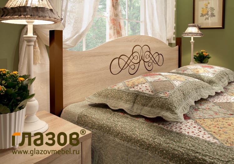 Кровать (1400) ADELE 3 Дуб Сонома/Орех шоколадный(спальня)_2