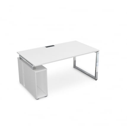 Стол с тумбой под системный блок GLOSS LINE НССБ-О.994 Белый Премиум_0