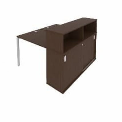 Рабочая станция с опорным шкафом-купе Metal System БП.РС-СШК-2.1 Венге/Серый_0