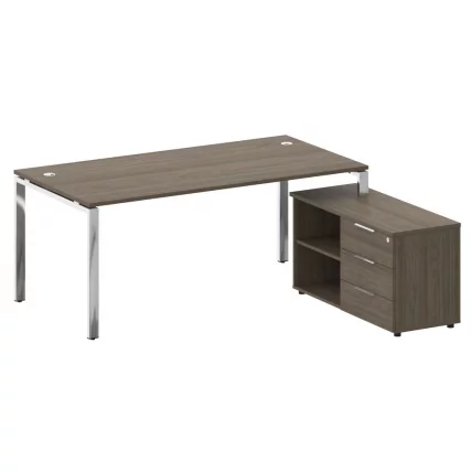 Стол рабочий руководителя с опорной тумбой левый METAL SYSTEM DIRECT БГ.СРТ-5.9 Пр Вяз Благородный_0
