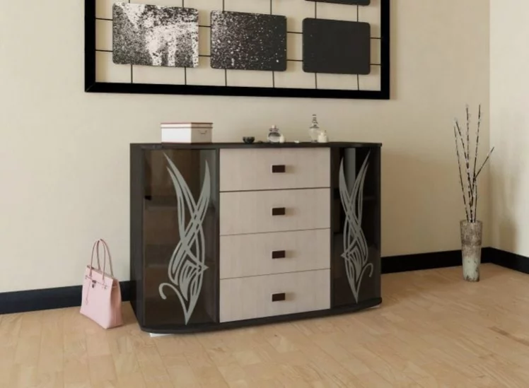 Комод K-3 Дуб молочный/венге_0