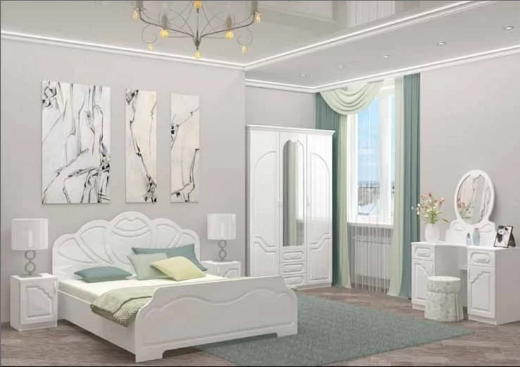 Модульная спальня Гармония набор №2 Белый глянец_0