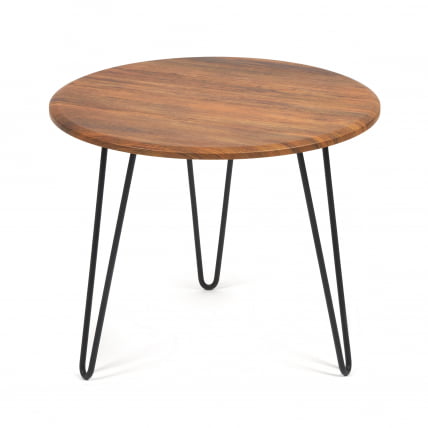 Стол журнальный HURON МДФ/металл, 55*55*45 см, Дуб Американский (ножки черные)_0