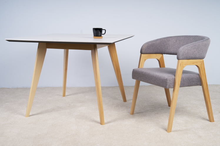 Стол Лунд 860*860 мрамор Бьянко Темный орех_3