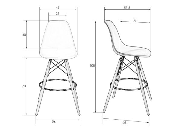 Стул барный DOBRIN DSW BAR (ножки светлый бук, цвет пыльная роза (NX-P-11)) 2 шт_7