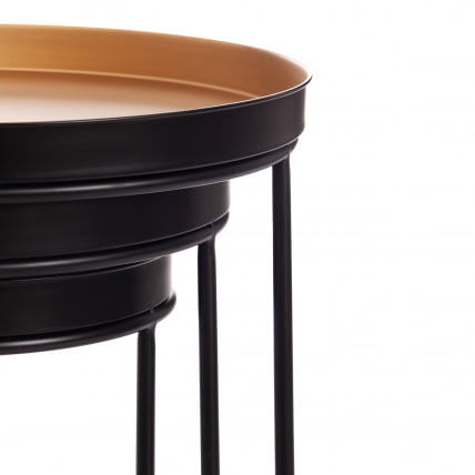 Набор столиков Secret De Maison RUNA ( mod. 11870 ) алюминиевый сплав, 30,5*30,5*48 см, черный/античная медь_7