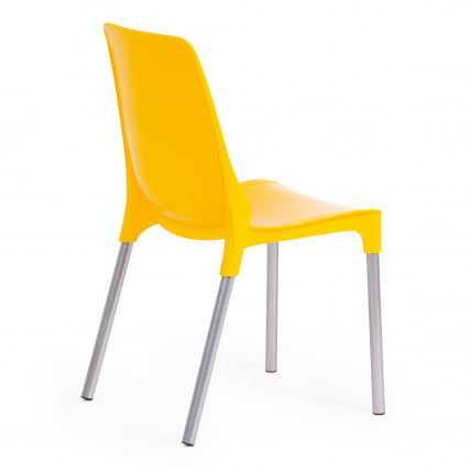 Стул GENIUS (mod 75) металл/пластик, 46x56x84cм, желтый/ножки хром_2