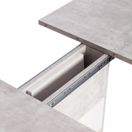 Стол обеденный SMART ЛДСП, 105-140х68,6х75 см, Белый бетон/Белый_7