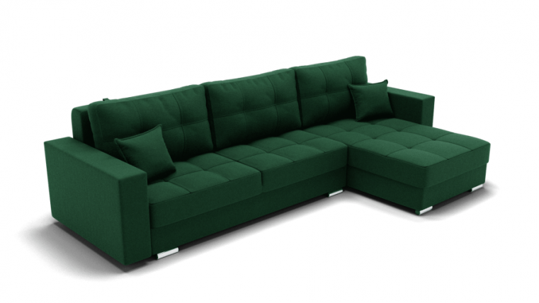 Диван Талисман-3 угол левый/правый (ЗР) Цвет фасада: Зеленый; Тип: Левый/правый; Материал фасада: Металл/Велюр_0