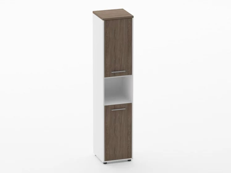 Шкаф 4 узкий закрытый, с нишей Deka 10.19.12Пр Дуб Верцаска/Белый_0