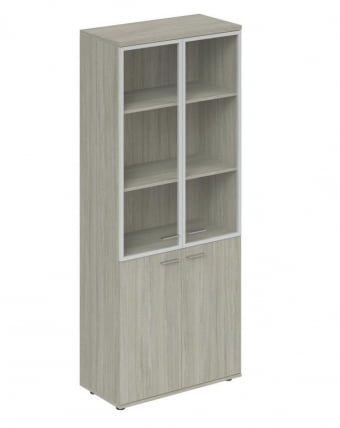 Шкаф высокий со стеклом, задняя стенка ХДФ Wing WN.701.OL.OL.AL Дуб светлый_0