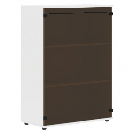 Шкаф со стеклянными дверьми EDIS EMCS 85.2 Черный Белый_0