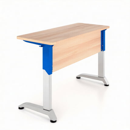 Парта двухместная Де Гласси Н (рост 3-5)  ЛДСП Серый/ Металл Серый+Синий_0