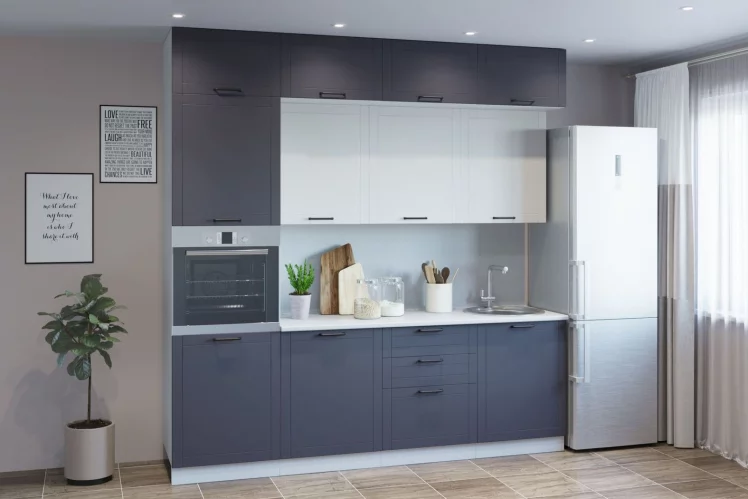 Гарнитур кухонный ЛОРД супермат графит/джелато_0