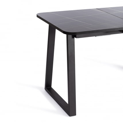 Стол MALTIDO ЛДСП/HPL/металл, 130 х 75+30 х 75 см, Мрамор черный/черный_7