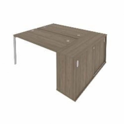 Рабочая станция с опорным шкафом-купе Metal System Б.РС-СШК-1.3 Вяз/Серый_0