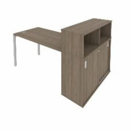 Рабочая станция с опорным шкафом-купе Metal System Б.РС-СШК-3.3 Вяз/Серый_0