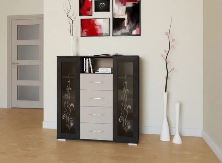 Комод K-2 Дуб молочный/венге_0