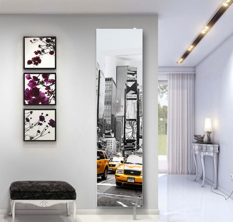 Поворотный зеркальный шкаф Драйв Шелф Арт (левый) Беленый дуб_21