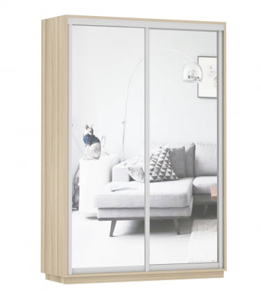 Шкаф-купе двухдверный Экспресс Дуо Экспенс 1400х2200h Ясень шимо светлый_0