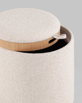 Пуф-столик с ящиком Хюгге XS букле бежевый_6