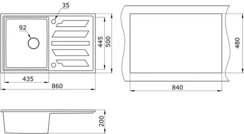 Кухонная мойка GRANULA 8601 Графит_2