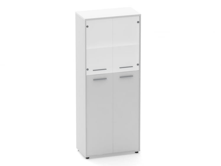 Шкаф 4 широкий верх стеклянные двери, низ закрытый Deka 10.19.191 Белый_0