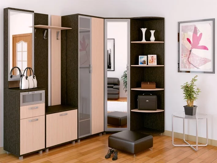 Шкаф угловой с зеркалом Модуль 8 Венге/Дуб млечный_2