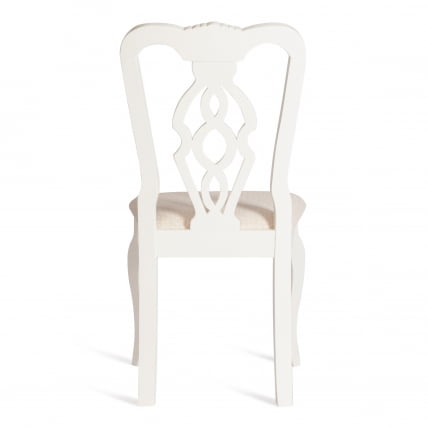 Стул Афродита/ Aphrodite дерево гевея, 46х54х99см, Ivory white, ткань кремовая с рисунком (А04)_3