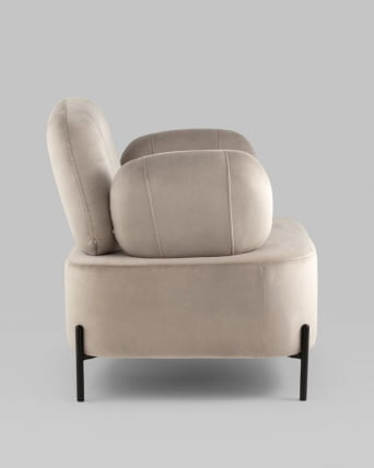 Кресло Кэнди с подлокотниками велюр Светло-серый_2