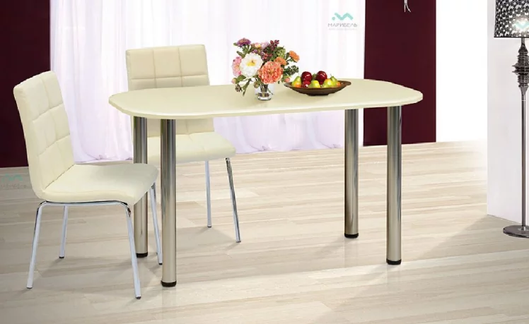 Стол на металлических опорах 130/70 (Клен)_0