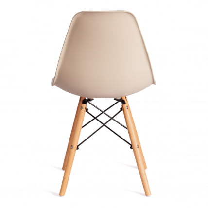 Стул CINDY (EAMES) (mod. 1801) дерево бук/металл/сиденье пластик, 45x51x82 см, Beige (Бежевый)_3