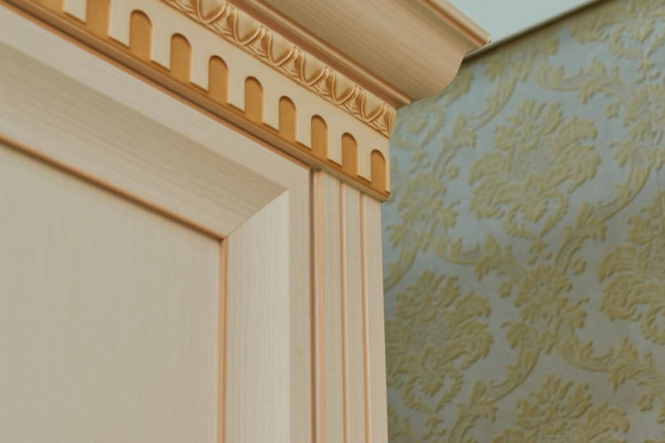 Шкаф четырехдверный Марлен 493 Кремовый белый Патина_2