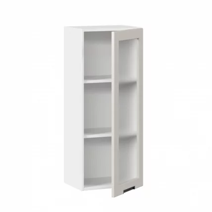 Шкаф кухонный 400 высокий со стеклом Джамис ЛД 296.420.000.110 Белый Кашмир_1