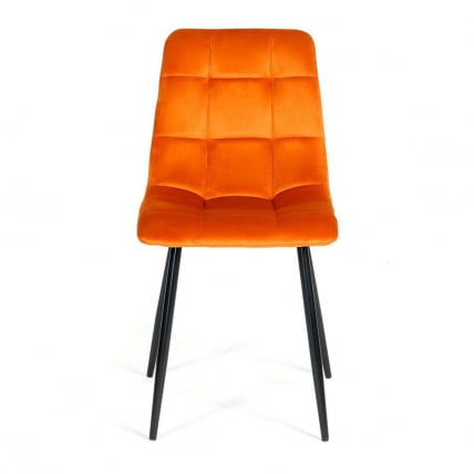 Стул CHILLY (mod. 7094) металл/вельвет, 45 х 55 х 87,5 см, рыжий/черный, G062-24_1