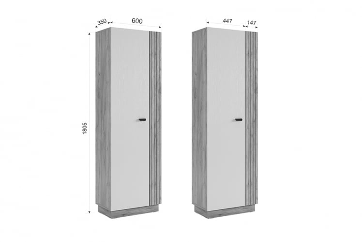 Шкаф двухдверный Моди MGM-02 дуб крафт золотой/белое дерево_9